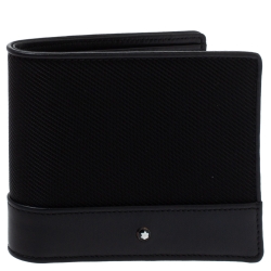 Pre Owned Montblanc Black Nylon and Leather Nightflight 6CC Wallet