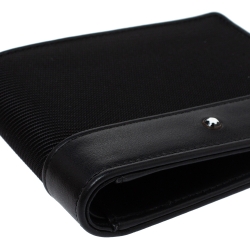 Pre Owned Montblanc Black Nylon and Leather Nightflight 6CC Wallet