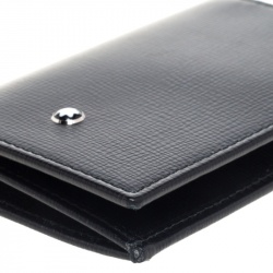 Pre Owned Montblanc Black Leather Meisterstuck Business Card Holder Set