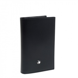 Pre Owned Montblanc Black Leather Meisterstuck Business Card Holder Set