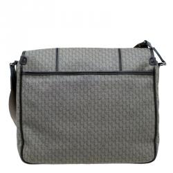 MontBlanc Brown Coated Canvas and Leather Flap Messenger Bag