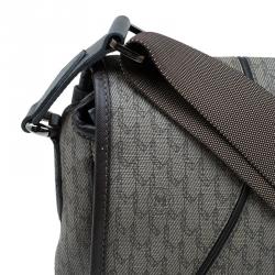MontBlanc Brown Coated Canvas and Leather Flap Messenger Bag