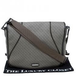 MontBlanc Brown Coated Canvas and Leather Flap Messenger Bag