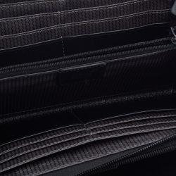 Pre Owned Montblanc Black Leather And Nylon Nightflight Travel Companion Wallet