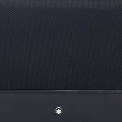 Pre Owned Montblanc Black Leather And Nylon Nightflight Travel Companion Wallet