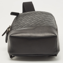 Pre Owned Montblanc Black Monogram Leather Sling Bag