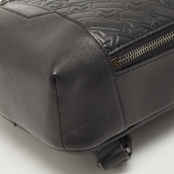 Pre Owned Montblanc Black Monogram Leather Sling Bag