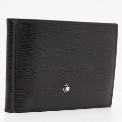 Pre Owned Montblanc Black Leather Meisterstück 6CC Money Clip Wallet