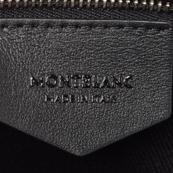 Montblanc Navy Blue Croc Embossed Leather Meisterstuck Zip Wristlet Pouch