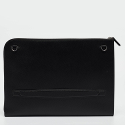 Montblanc Black Leather Meisterstuck Zip Pouch