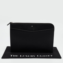 Montblanc Black Leather Meisterstuck Zip Pouch