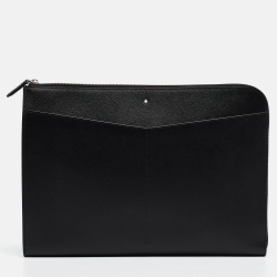 Montblanc Black Leather Meisterstuck Zip Pouch