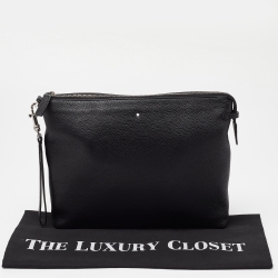 Montblanc Black Leather Zip Wristlet Pouch