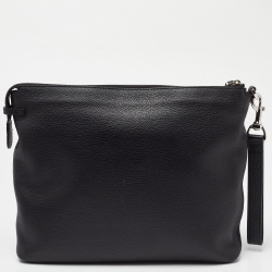 Montblanc Black Leather Zip Wristlet Pouch