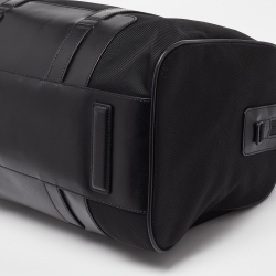 Pre Owned Montblanc Black Nylon and Leather Nightflight Weekender Bag