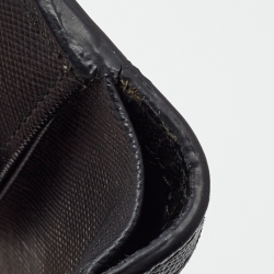 Pre Owned Montblanc Black/Grey Signature Coated Canvas and Leather Business Bifold Wallet