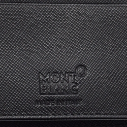 Pre Owned Montblanc Black/Grey Signature Coated Canvas and Leather Business Bifold Wallet