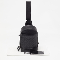 Montblanc Black Monogram Leather 4810 Sling Bag