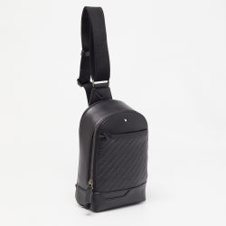Montblanc Black Monogram Leather 4810 Sling Bag