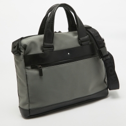 Montblanc Grey/Black Nylon and Leather My Nightflight Document Bag