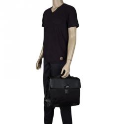 Montblanc Black Fabric and Leather Double Gusset Nightflight Briefcase
