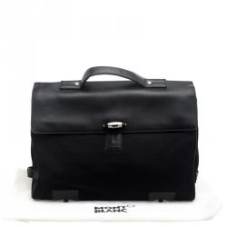Montblanc Black Fabric and Leather Double Gusset Nightflight Briefcase