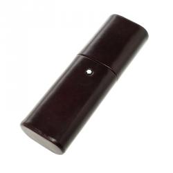 Pre Owned Montblanc Dark Brown Leather Florence 2 Pen Case