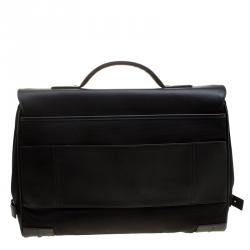 Montblanc Black Fabric and Leather Double Gusset Nightflight Briefcase