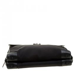 Montblanc Black Fabric and Leather Double Gusset Nightflight Briefcase