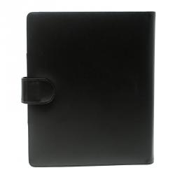 Pre Owned Montblanc Black Leather Meistertuck Medium Organizer