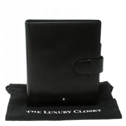 Pre Owned Montblanc Black Leather Meistertuck Medium Organizer