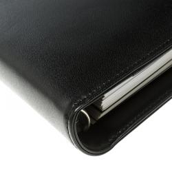 Pre Owned Montblanc Black Leather Meistertuck Medium Organizer