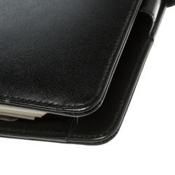 Pre Owned Montblanc Black Leather Meistertuck Medium Organizer