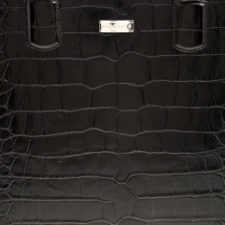 Montblanc Black Croc Embossed Leather Meisterstuck Briefcase