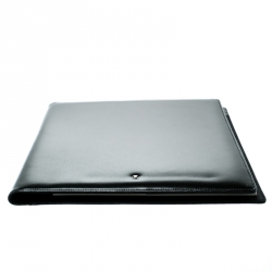 Pre Owned Montblanc Black Leather Notepad Portfolio Cover