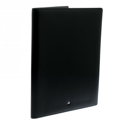 Pre Owned Montblanc Black Leather Notepad Portfolio Cover