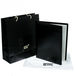 Pre Owned Montblanc Black Leather Notepad Portfolio Cover