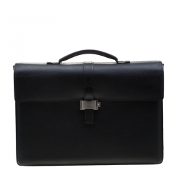 Montblanc Black Leather 4810 Westside Single Gusset Briefcase 