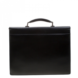 MontBlanc Black Leather Meisterstuck Single Gusset Briefcase