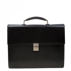 MontBlanc Black Leather Meisterstuck Single Gusset Briefcase