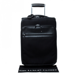 Montblanc Black Fabric and Leather Nightflight Trolley On-board Travel Bag