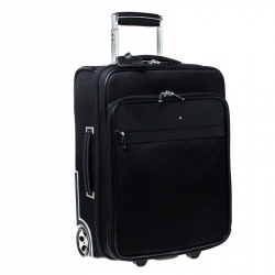 Montblanc Black Fabric and Leather Nightflight Trolley On-board Travel Bag