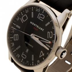 Pre Owned Montblanc Black Stainless Steel Timewalker GMT Automatic Men's Wristwatch 42MM