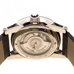 Pre Owned Montblanc Black Stainless Steel Timewalker GMT Automatic Men's Wristwatch 42MM