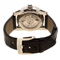 Pre Owned Montblanc Black Stainless Steel Timewalker GMT Automatic Men's Wristwatch 42MM