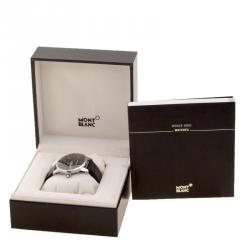 Pre Owned Montblanc Black Stainless Steel Timewalker GMT Automatic Men's Wristwatch 42MM