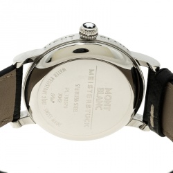 Pre Owned MontBlanc Silver White Stainless Steel Meisterstuck Star 7042 Men's Wristwatch 36 mm