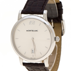 Montblanc Silver Grey Stainless Steel Star Classique 108770 Men's Wristwatch 39 mm