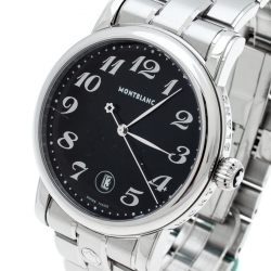 Pre Owned Montblanc Black Stainless Steel Star 7072 Men's Wristwatch 40 mm
