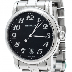 Pre Owned Montblanc Black Stainless Steel Star 7072 Men's Wristwatch 40 mm